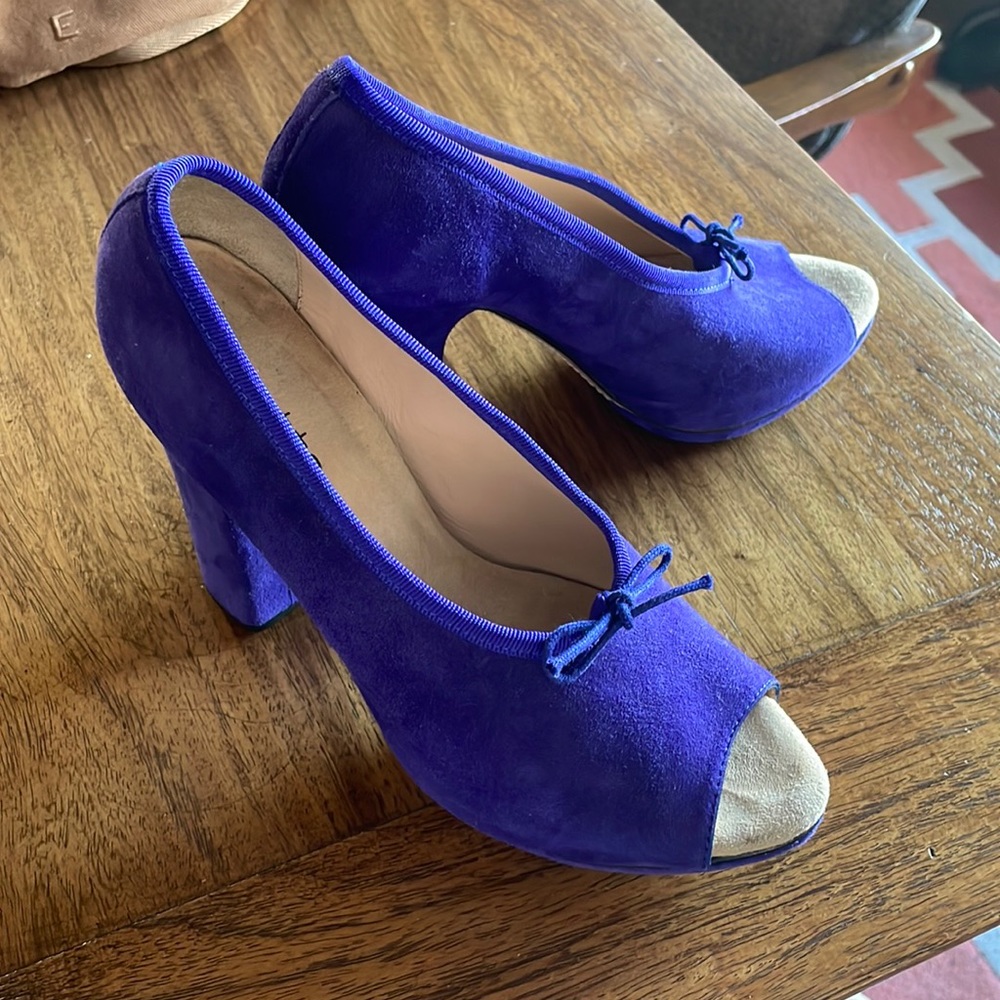 Repetto purple suede high heels size 36